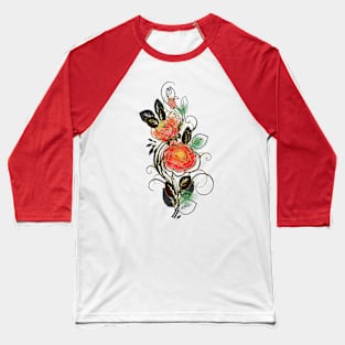 Passion Unleashed: Red Rose Empowerment Baseball T-Shirt